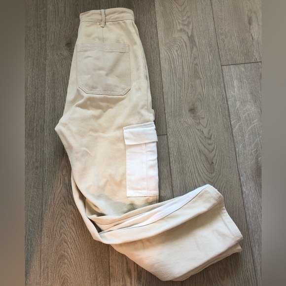 PacSun Utility Barrel Tan Cargo Pants High Waist Tan & Cream Jeans women’s 27 - Picture 6 of 10